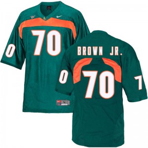 #70 George Brown Jr. Hurricanes Men Embroidery Jerseys Green