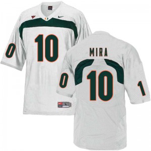 #10 George Mira University of Miami Men Stitch Jerseys White