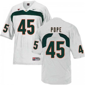 #45 Jack Pope University of Miami Men Stitched Jerseys White