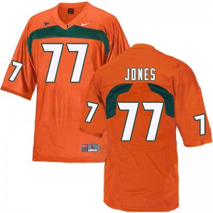 #77 Jahair Jones Miami Hurricanes Men Football Jersey Orange