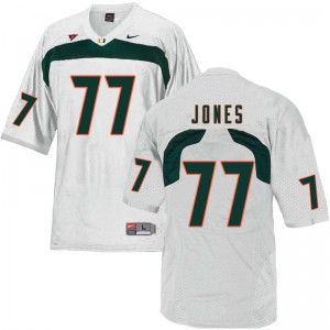 #77 Jahair Jones Miami Men NCAA Jerseys White