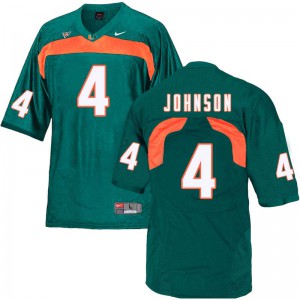 #4 Jaquan Johnson University of Miami Men Official Jerseys Green