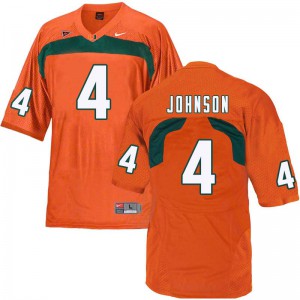#4 Jaquan Johnson Miami Men College Jersey Orange