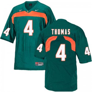 #4 Jeff Thomas University of Miami Men Official Jerseys Green