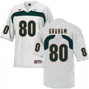 #80 Jimmy Graham Hurricanes Men College Jerseys White