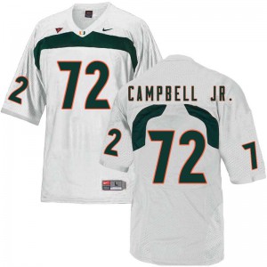 #72 John Campbell Jr. Miami Men High School Jerseys White