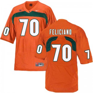 #70 Jon Feliciano Miami Hurricanes Men University Jersey Orange