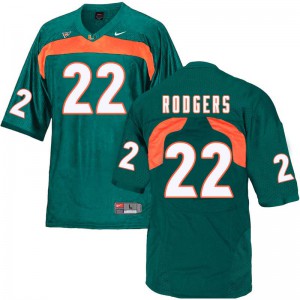 #22 Kacy Rodgers University of Miami Men Stitched Jerseys Green