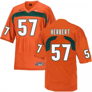 #57 Kai-Leon Herbert University of Miami Men College Jerseys Orange