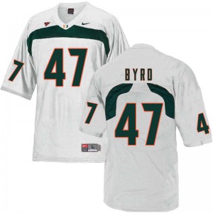 #47 LaRon Byrd University of Miami Men Embroidery Jersey White