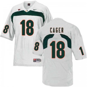#18 Lawrence Cager Hurricanes Men Player Jersey White