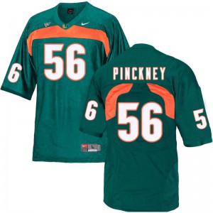 #56 Michael Pinckney Miami Hurricanes Men Football Jerseys Green