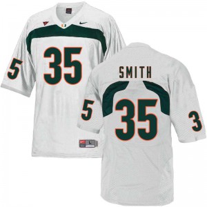 #35 Mike Smith Miami Men NCAA Jerseys White