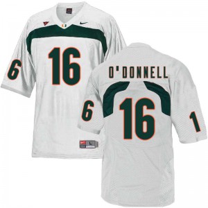 #16 Pat O'Donnell Miami Men College Jerseys White