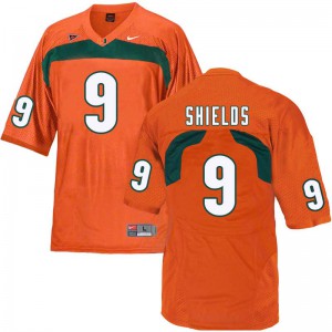 #9 Sam Shields Miami Hurricanes Men Stitched Jersey Orange