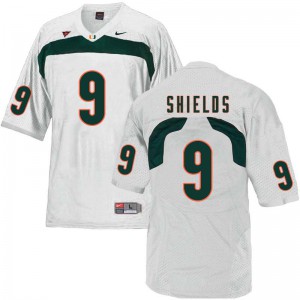 #9 Sam Shields Miami Men Stitched Jersey White
