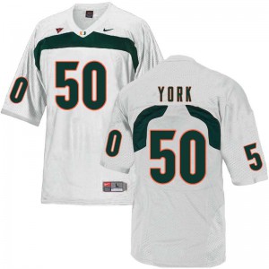 #50 Sam York Miami Men NCAA Jersey White