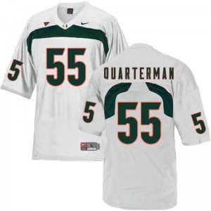 #55 Shaquille Quarterman University of Miami Men Player Jerseys White