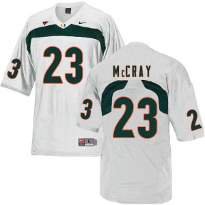 #23 Terry McCray Miami Men College Jersey White