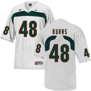 #48 Thomas Burns University of Miami Men NCAA Jerseys White