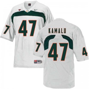 #47 Ufomba Kamalu Miami Men College Jerseys White