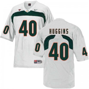#40 Will Huggins Miami Hurricanes Men Stitched Jersey White