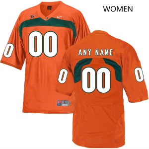 #00 Custom University of Miami Women Retro Stitch Jerseys Orange