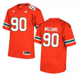 #90 Quentin Williams Miami Hurricanes Men High School Jerseys Orange