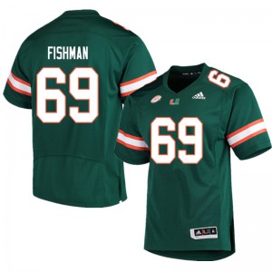 #69 Sam Fishman Miami Men College Jersey Green
