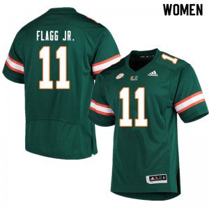 #11 Corey Flagg Jr. Miami Women College Jerseys Green