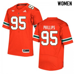 #95 Jaelan Phillips Miami Women Stitched Jerseys Orange