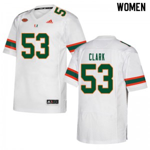 #53 Jakai Clark University of Miami Women Player Jersey White