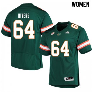 #64 Jalen Rivers Miami Women Player Jersey Green
