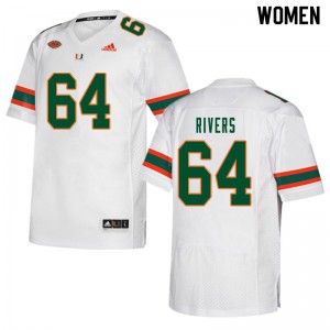#64 Jalen Rivers University of Miami Women Alumni Jerseys White