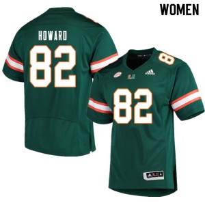 #82 Jarius Howard Miami Women Stitched Jersey Green