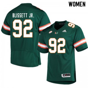 #92 Jason Blissett Jr. Miami Women Alumni Jerseys Green