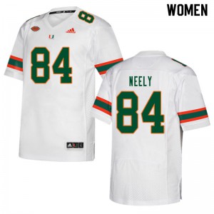 #84 Josh Neely Miami Hurricanes Women University Jersey White