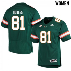 #81 Larry Hodges University of Miami Women Stitched Jerseys Green