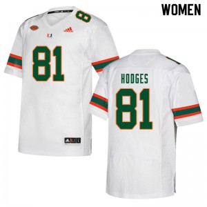 #81 Larry Hodges Miami Women University Jersey White