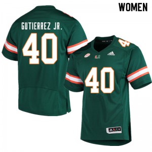 #40 Luis Gutierrez Jr. Miami Women Stitched Jerseys Green