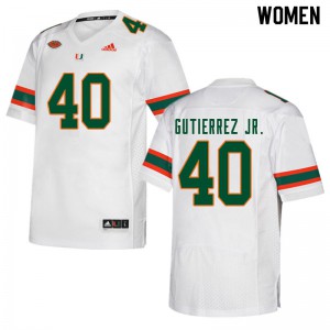#40 Luis Gutierrez Jr. Hurricanes Women Stitch Jersey White