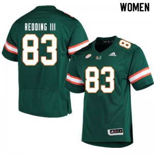 #83 Michael Redding III University of Miami Women Alumni Jersey Green