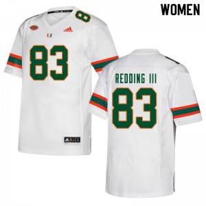 #83 Michael Redding III University of Miami Women Stitched Jerseys White