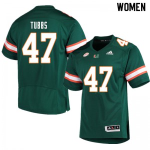 #47 Mykel Tubbs Miami Hurricanes Women Stitched Jerseys Green