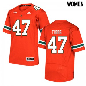 #47 Mykel Tubbs Miami Hurricanes Women College Jerseys Orange