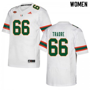 #66 Ousman Traore University of Miami Women Official Jersey White