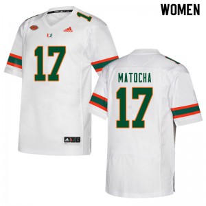 #17 Peyton Matocha Hurricanes Women Football Jerseys White