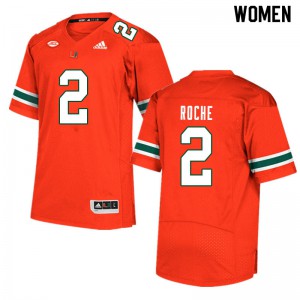 #2 Quincy Roche Miami Women Embroidery Jerseys Orange