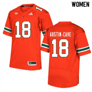 #18 Tirek Austin-Cave Miami Women Official Jerseys Orange