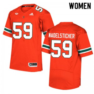 #59 Alan Nadelsticher Miami Hurricanes Women NCAA Jersey Orange